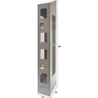 Vented Lockers, 2 -tier, 12" x 18" x 88", Steel, Grey, Knocked Down, Perforated EastCoast Offshore Supplies