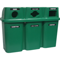 Contenants de recyclage Bullseye, Bord de rue, Plastique, 3 x 22 gal. US EastCoast Offshore Supplies