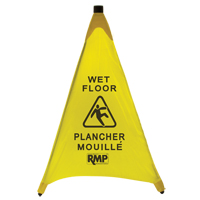 "Wet Floor" Pop-Up Safety Cone, Bilingual with Pictogram EastCoast Offshore Supplies