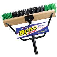 Ryno Push Broom with Braced Handle, 18", Stiff, PVC Bristles EastCoast Offshore Supplies