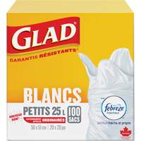 Small 25L Febreze Garbage Bags, Regular, 20" W x 20" L, White EastCoast Offshore Supplies