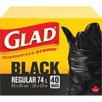 74L Garbage Bags, Regular, 26" W x 33" L, Black EastCoast Offshore Supplies