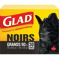 90L Garbage Bags, Regular, 30" W x 33" L, Black EastCoast Offshore Supplies