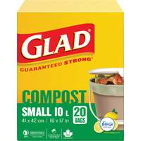 Petits sacs de compostage, R&eacute;gulier, 17" lo x 16" la, Brun, Capacit&eacute; de 10 L (3 gal.) EastCoast Offshore Supplies