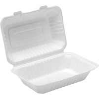 Compostable Hinged Food Containers, Bagasse, Rectangular EastCoast Offshore Supplies