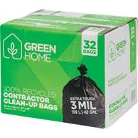 Green Home Garbage Bags, Strong, 33" W x 48" L, 3 mils, Black, 159 L (42 Gal.) Capacity EastCoast Offshore Supplies
