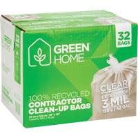 Green Home Garbage Bags, Strong, 33" W x 48" L, 3 mils, Clear, 159 L (42 Gal.) Capacity EastCoast Offshore Supplies