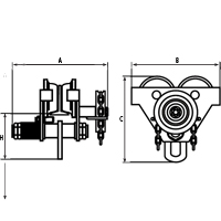 Chariots ajustables, 1000 lb (0,5 tonne) Capacit&eacute;, 2-11/16" - 5-1/4" EastCoast Offshore Supplies