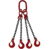 Chain Sling, Grade 80 Chain, Quadruple Legs, Oblong & Slip Hooks, 9/32" x 5' EastCoast Offshore Supplies