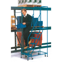 CSA-Certified Rolling Step Ladder, 6 Steps, 22" Step Width, 55" Platform Height, Steel EastCoast Offshore Supplies