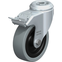 Roulette pour usage l&eacute;ger, Pivotant avec frein, 4" (101,6 mm), Caoutchouc plein, 242 lb (110 kg) EastCoast Offshore Supplies