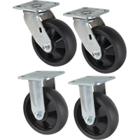 Caster Set, Rigid/Swivel, 6" (152.4 mm), Nylon, 2400 lbs. (1089 kg.) EastCoast Offshore Supplies