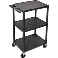 Utility Cart, 3 Tiers, 18" x 40" x 24", 400 lbs. Capacity EastCoast Offshore Supplies