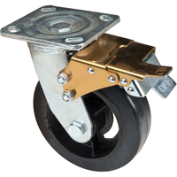 Mold-on Caster, Swivel with Brake, 6" (152.4 mm), Rubber, 550 lbs. (249 kg.) EastCoast Offshore Supplies