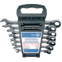 Jeu de cl&eacute;s r&eacute;versibles longues RCWS-7MR, Combinaison &agrave; cliquet, 7 morceaux, M&eacute;trique EastCoast Offshore Supplies