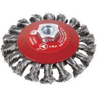Knot Twisted Conical Bevel Brush, 6" Dia., 0.02" Fill, 5/8"-11 Arbor, Steel EastCoast Offshore Supplies