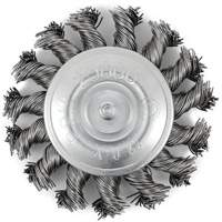 Shaft Mounted Knot Twisted Radial Brush, 3" Dia., 0.02" Fill, 1/4" Arbor, Stainless Steel EastCoast Offshore Supplies