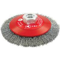 High-Performance Bevel Crimped Conical Brush, 4-1/2" Dia., 0.014" Fill, 5/8"-11 Arbor, Steel EastCoast Offshore Supplies