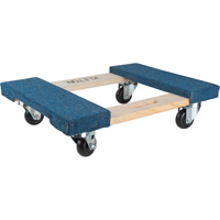 Carpeted Ends Hardwood Dolly, Wood Frame, 18" W x 24" L, 900 lbs. Capacity EastCoast Offshore Supplies