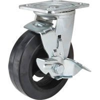 Mold-on Caster, Swivel with Brake, 6" (152.4 mm), Rubber, 550 lbs. (249 kg.) EastCoast Offshore Supplies