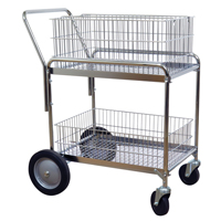 Chariot de bureau en treillis m&eacute;tallique pour le courrier, 200 lb Capacit&eacute;, Chrome, 23-3/4" p x 33-1/2" la x 38-1/4" h, Chrom&eacute; EastCoast Offshore Supplies