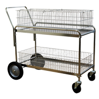 Chariot de bureau en treillis m&eacute;tallique pour le courrier, 250 lb Capacit&eacute;, Chrome, 23-3/4" p x 43" la x 38-1/2" h, Chrom&eacute; EastCoast Offshore Supplies