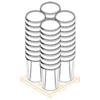 Nestable Polyethylene Drum, 55 US gal (45 imp. gal.), Open Top, Yellow EastCoast Offshore Supplies