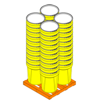Nestable Polyethylene Drum, 30 US gal (25 imp. gal.), Open Top, Yellow EastCoast Offshore Supplies