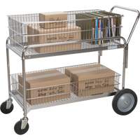 Chariot de bureau en treillis m&eacute;tallique pour le courrier, 250 lb Capacit&eacute;, Chrome, 23" p x 42" la x 38" h, Chrom&eacute; EastCoast Offshore Supplies
