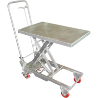 Manual Hydraulic Scissor Lift Table, 27-1/2" L x 17-3/4" W, Stainless Steel, 200 lbs. Capacity EastCoast Offshore Supplies