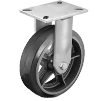 Roulette robuste avec plaque, Pivotant, 6" (152,4 mm), Caoutchouc, 450 lb (204 kg) EastCoast Offshore Supplies