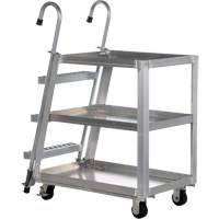 Chariot de pr&eacute;l&egrave;vement de stock, Aluminium, 21-7/8" la x 40" p, 3 tablettes, Capacit&eacute; 660 lb EastCoast Offshore Supplies