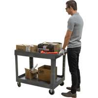 Chariot utilitaire pour l'entretien, 2 tiers, 24-5/8" x 32-1/2" x 40", Capacit&eacute; 550 lb EastCoast Offshore Supplies