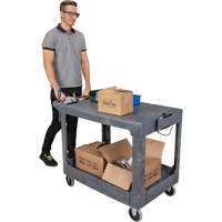 Flat-Shelf Utility Service Cart, 2 Tiers, 25-1/4" x 32-1/4" x 44", 550 lbs. Capacity EastCoast Offshore Supplies