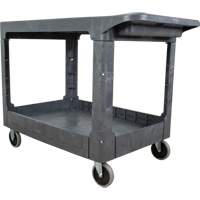 Flat-Shelf Utility Service Cart, 2 Tiers, 25-1/4" x 32-1/4" x 44", 550 lbs. Capacity EastCoast Offshore Supplies