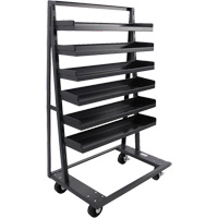 Single-Sided Heavy Duty A-Frame Cart with 6 Lipped Trays, 38" x 25" x 63", 2500 lbs. Capacity EastCoast Offshore Supplies