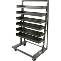 Single-Sided Heavy Duty A-Frame Cart with 6 Lipped Trays, 38" x 25" x 63", 2500 lbs. Capacity EastCoast Offshore Supplies
