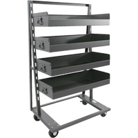 Single-Sided Heavy Duty A-Frame Cart with 4 Large Lipped Trays, 38" x 25" x 63", 2500 lbs. Capacity EastCoast Offshore Supplies