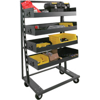 Single-Sided Heavy Duty A-Frame Cart with 4 Large Lipped Trays, 38" x 25" x 63", 2500 lbs. Capacity EastCoast Offshore Supplies
