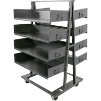 Double-Sided Heavy Duty A-Frame Cart with 8 Large Trays, 38" x 30" x 63", 2500 lbs. Capacity EastCoast Offshore Supplies