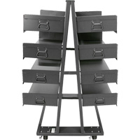 Double-Sided Heavy Duty A-Frame Cart with 8 Large Trays, 38" x 30" x 63", 2500 lbs. Capacity EastCoast Offshore Supplies