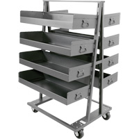 Double-Sided Heavy Duty A-Frame Cart with 8 Large Lipped Trays, 38" x 30" x 63", 2500 lbs. Capacity EastCoast Offshore Supplies