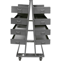 Double-Sided Heavy Duty A-Frame Cart with 8 Large Lipped Trays, 38" x 30" x 63", 2500 lbs. Capacity EastCoast Offshore Supplies