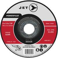 PowerPlus&reg; Grinding Wheel, 7" x 1/4", 7/8" Arbor, Aluminum Oxide, Type 27 EastCoast Offshore Supplies