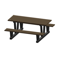 Recycled Plastic Outdoor Picnic Tables, 72" L x 60-5/16" W, Walnut EastCoast Offshore Supplies