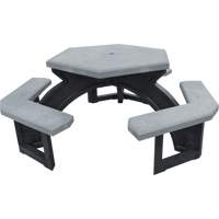Recycled Plastic Hexagon Picnic Tables, 78" L x 78" W, Grey EastCoast Offshore Supplies