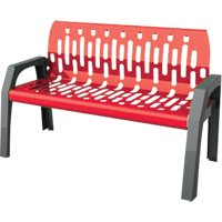 Stream Benches, Steel, 48" L x 25" W x 34" H, Red EastCoast Offshore Supplies