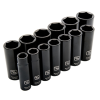 Jeu de douilles SAE, 13 Mcx, Chocs, Prise de 1/2", Profond EastCoast Offshore Supplies