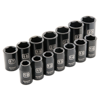 Jeu de douilles m&eacute;triques, 14 Mcx, Chocs, Prise de 1/2" EastCoast Offshore Supplies