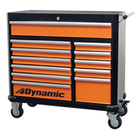 Roller Tool Cabinet, 12 Drawers, 42" W x 18" D x 41" H, Black/Orange EastCoast Offshore Supplies